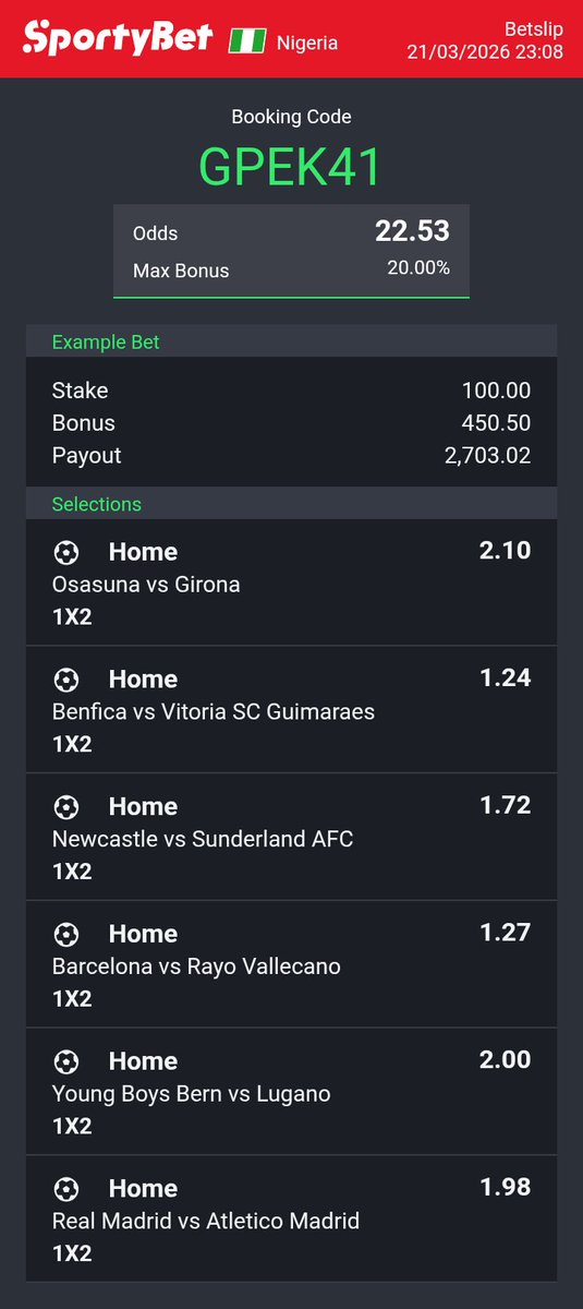 AFC_Prime7's tweet photo. 9-10 odds on Sportybet 
T4Z09H
GPEK41
H0F5HR https://t.co/hx574PU23l