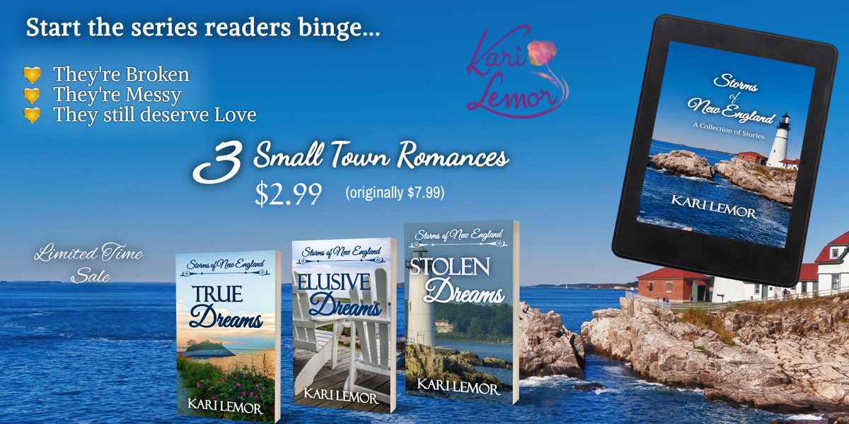 #BadBoy #MarriageofConvenience #OppositesAttract.
Come to New England for Three unforgettable #LoveStories.
📚 $2.99 for all three full novels
#BookSale 
karilemor.com/storms-collect…