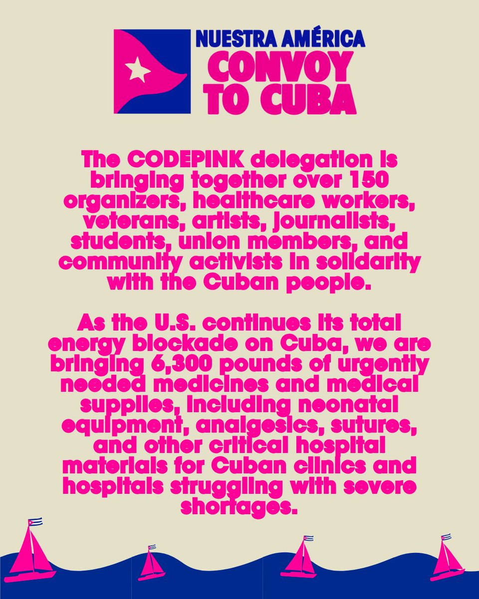 KillSanctions's tweet photo. #AmericasWithoutSanctions campaign coordinator Jill Clark-Gollub is joining hundreds of people from around the world who are flocking to #Cuba 🇨🇺 this weekend on the Nuestra América convoy to bring humanitarian aid to counteract the criminal blockade imposed by the US government. https://t.co/9bIO8JtPCK