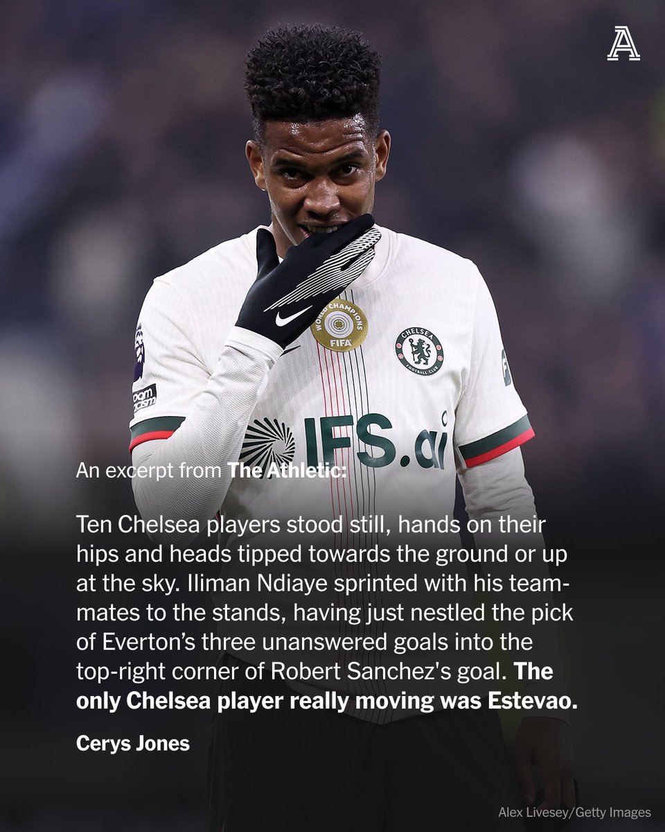 Estevao ran back through Chelsea’s half after Iliman Ndiaye's goal, beyond Robert Sanchez, to pull the ball from the net, and ran all the way back to the centre circle to place it in front of Cole Palmer.

The 18-year-old, who has only been at Chelsea since last summer and back