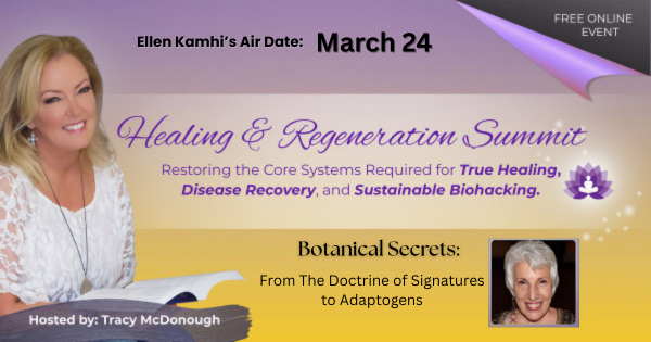 Join me at the Healing &amp; Regeneration Summit with Tracy McDonough and 20+ experts exploring healing through the mind, body, emotions, nourishment, and energy. My air date is March 24 but the Summit starts on March 23.

Join free here: tracymcdonough.com/hrs?am_id=ellen