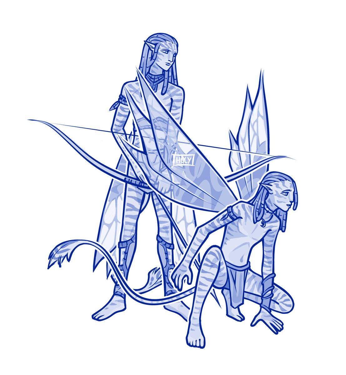 #avatar hybrid AU 
Sully children as #banshee/#ikran hybrids. Upon reaching a mature age can complete their "iknimaya" where they receive their wings as a step into adulthood. Tuk is still too young to claim his wings, so his siblings are limited to venturing beyond the hometree