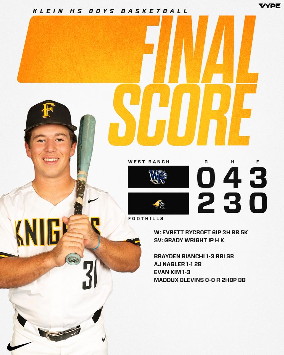 Foothill Knights Baseball tweet media