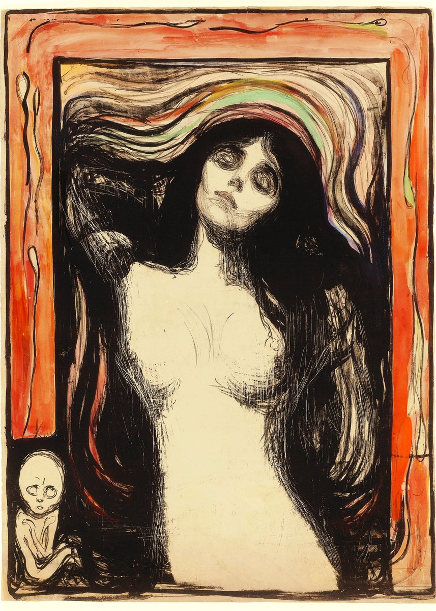 "Madonna" (1895–1896) 
By Edvard Munch. (1863-1944) 🖌️🌹
Norwegian painter.