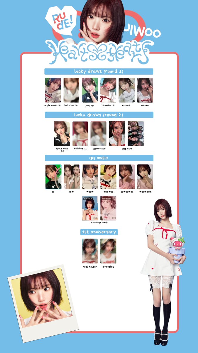 hearts2hearts ot8 'rude!' digital single photocard templates