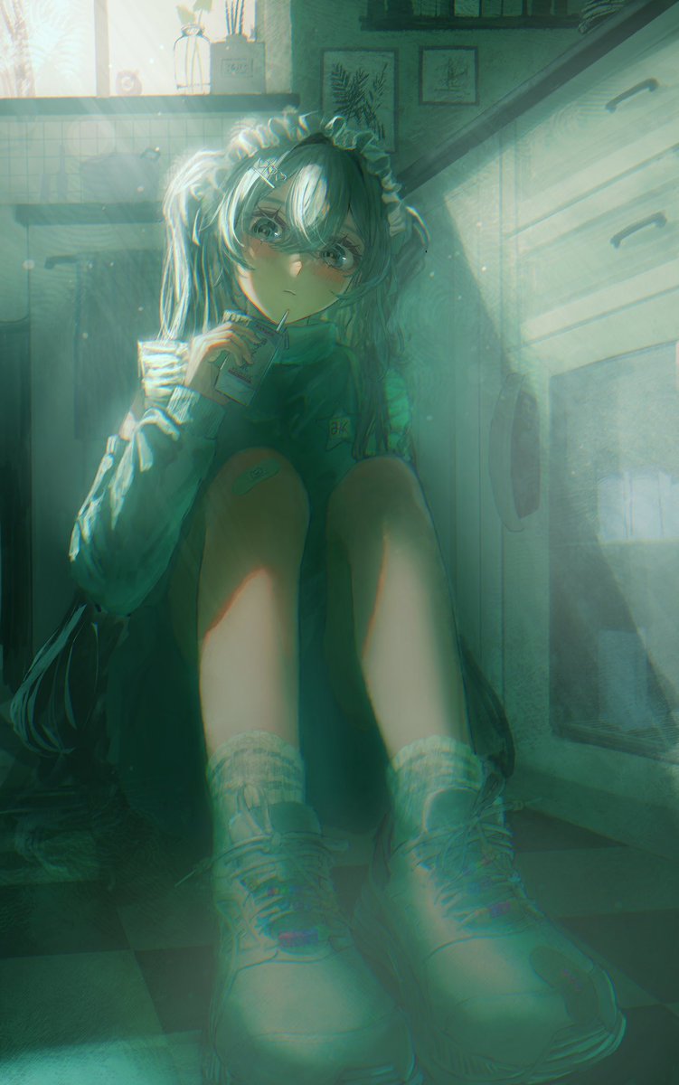 🥛🩵

#初音ミク #イラスト #illustration