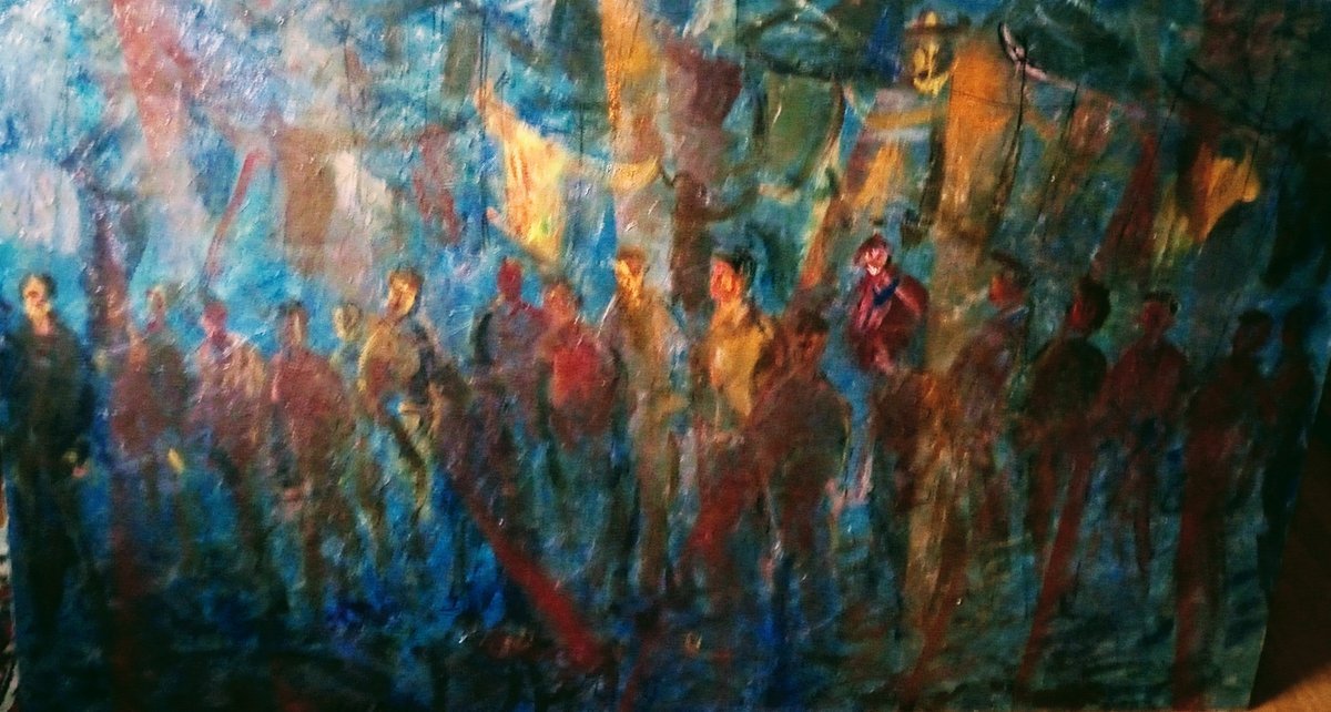 Colour interplay as it draws in and takes forth. Group losing their essence seem blissfully unaware of their plight.
#Cucaro 
#artshare #art #artworks #Artforum #Artnet #midcentury #1960s #abstractart #artmoots #artbots  #artistcommunity #artistcornerTS #artistonx