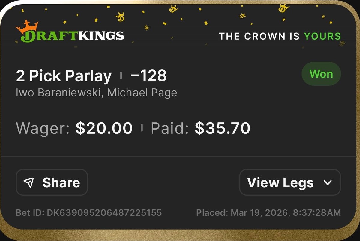 JohnMcDFS's tweet photo. Cashed 3 of 3 #UFC Parlays i posted on @Tails_Picks https://t.co/HEwUwatnzT
