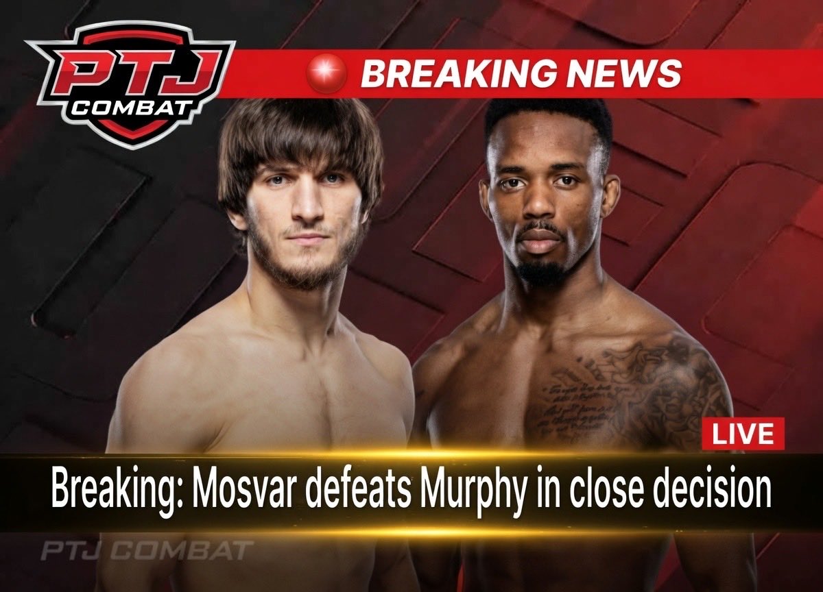PTJCombat's tweet photo. Breaking: Mosvar defeats Lerone Murphy in what fans are calling a robbery. Thoughts on the #UFCLondon decision? #mma #mmanews https://t.co/EBwupswNWU