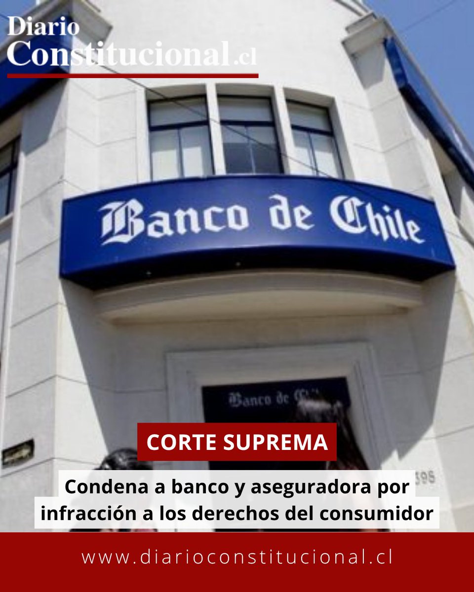 DiarioConst's tweet image. ⚖️ Fallo clave en consumo
La Corte Suprema de Chile condenó a banco y aseguradora por falta de información en seguro hipotecario y restableció multa e indemnizaciones.
¿Debe exigirse mayor claridad en contratos de seguros?
diarioconstitucional.cl/2026/03/20/cor…
#Consumidor #CorteSuprema #Chile