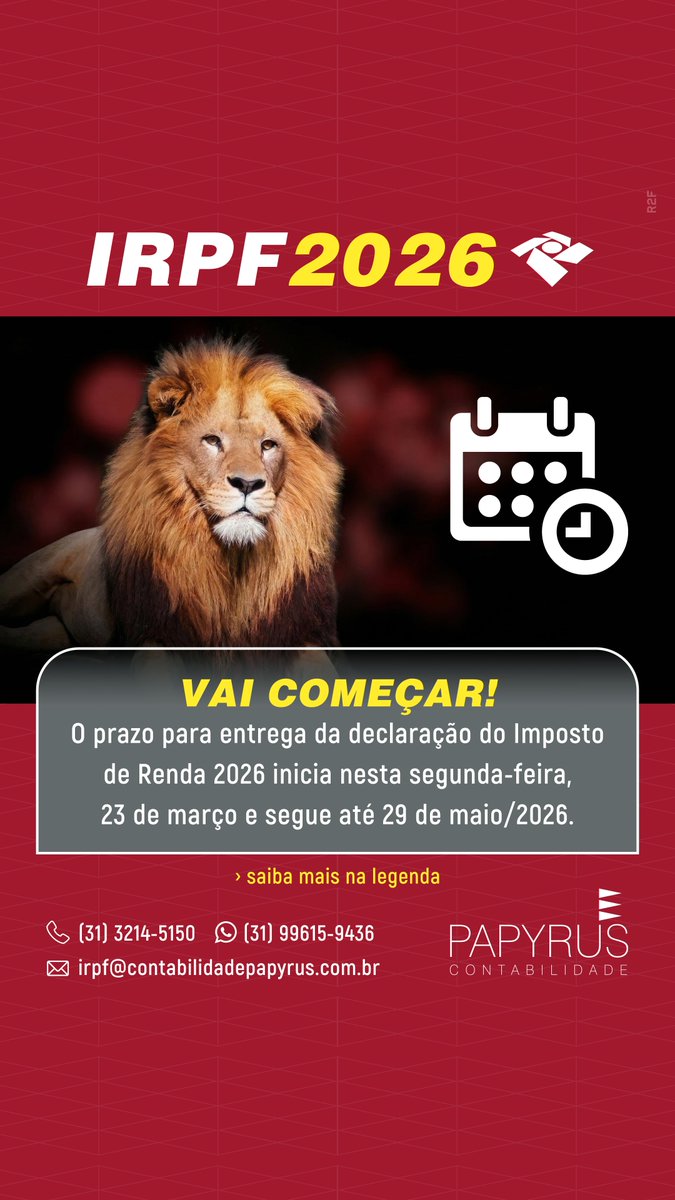 PapyrusContabil's tweet photo. Na Papyrus Contabilidade, unimos tradição e tecnologia para garantir que a sua declaração seja feita com precisão absoluta. Ganhe tempo e tranquilidade para focar no que importa, enquanto nós cuidamos do seu imposto.

Antecipe-se e garanta sua restituição mais rápido! 
#IR2026 https://t.co/GvAVHDbSB3