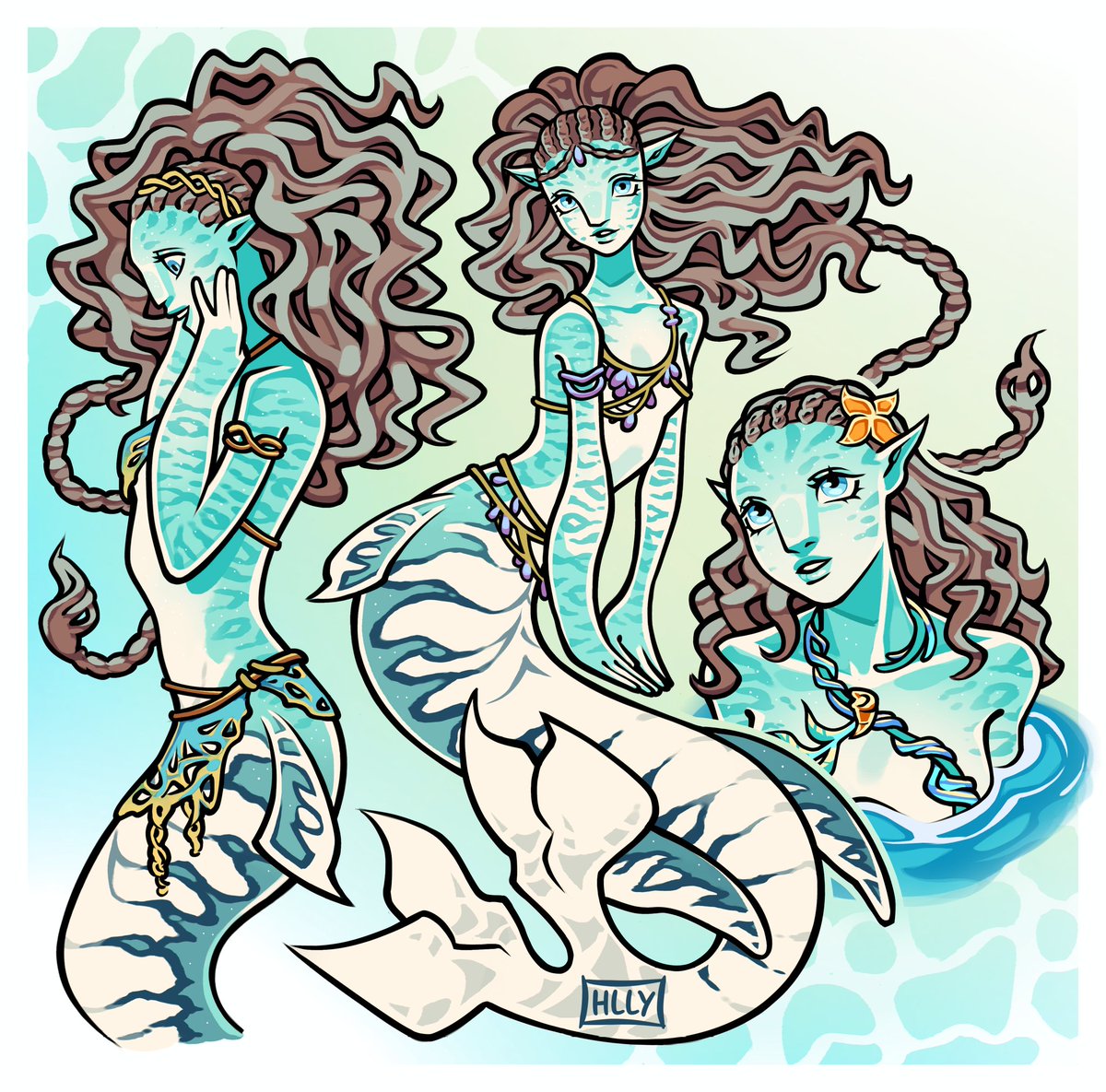 #Avatar hybrid AU 
I simply had an idea where #Tsireya is a kind of #Tulkun mermaid princess, but I liked it so much that now I want to make a series including the Sully kids and other characters playing with this hybrid cross (Re-uploaded because the previous file was faulty🫣)