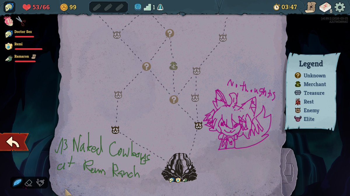 Man I sure do love the drawing feature in Slay the Spire 2, you can make such great drawings :D