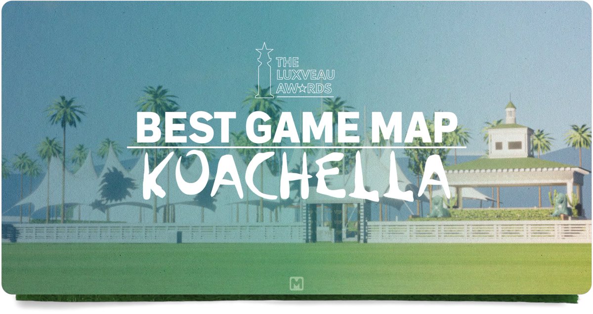 koachellarblx's tweet photo. MynaKAI’s Koachella has won Best Game Map at the LuxVeau Awards! ✨  

Thank you to everyone who helped bring this project to life, and to all the performers who made it unforgettable. This truly means so much to me! https://t.co/uBdxm4QOlg