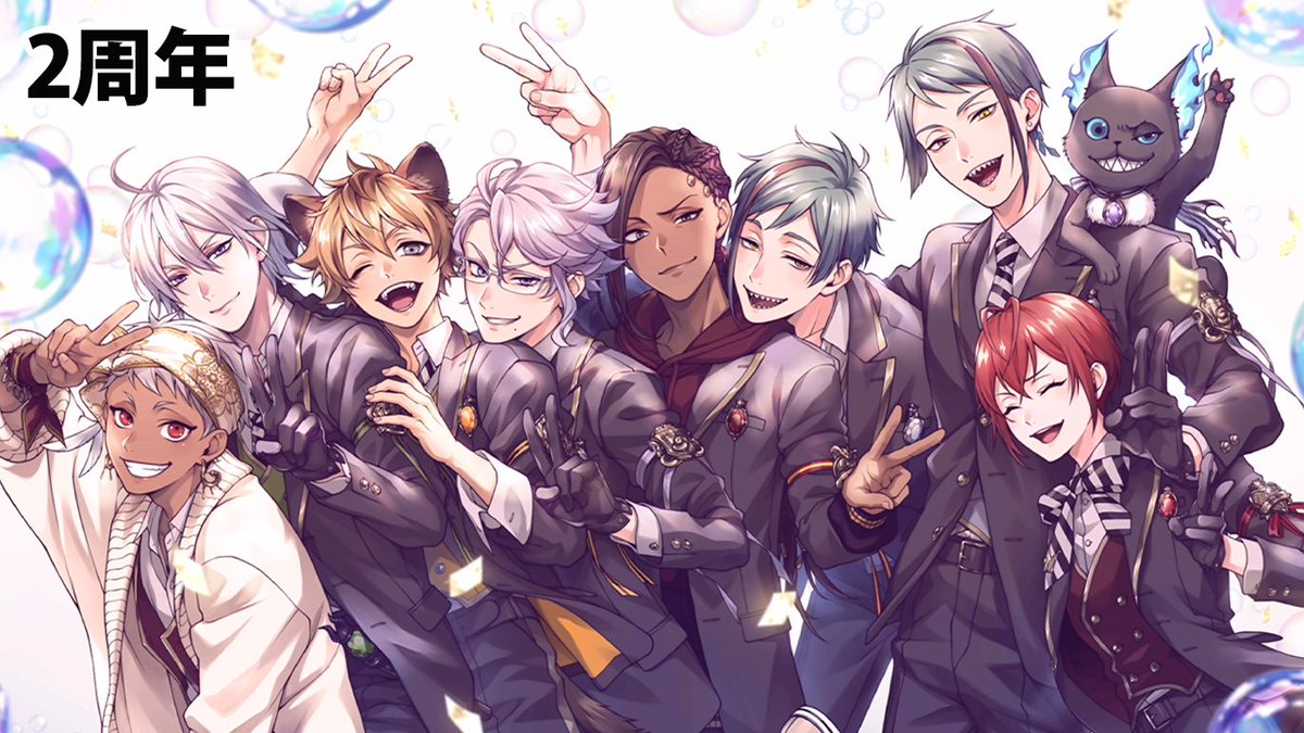 timaimatima's tweet photo. グリムの周年カード歴代グルーヴィー
1周年（ストライプ）→1年生
2周年（実験着）→2年生
3周年（式典服）→3年生（旧オルト含む）
4周年（見習い）→教師陣
5周年（ブレジュ）→オバブロ組
6周年（くつろぎ）→1年生（新オルト含む） https://t.co/dcDBBpqQQU