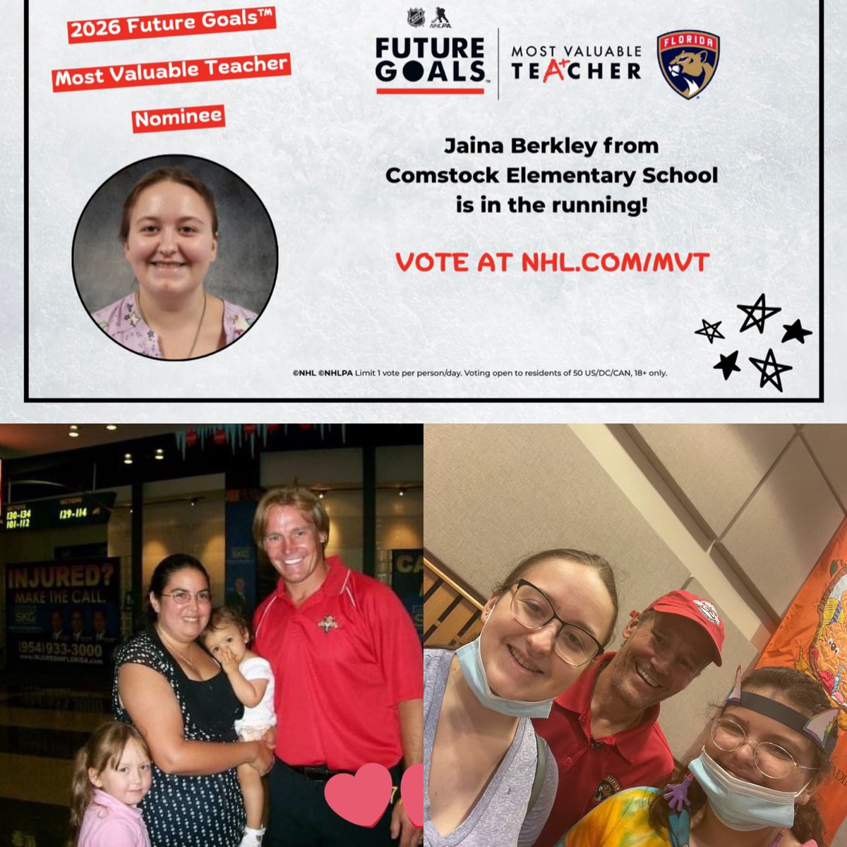 Miss Berkley with original Panther/Radio Announcer/NHL Network Analyst <a href="/LindsayBHockey/">bill lindsay</a> over the years.
Please don't forget to vote today. nhl.jebbit.com/ugodlwko?L=Ful…