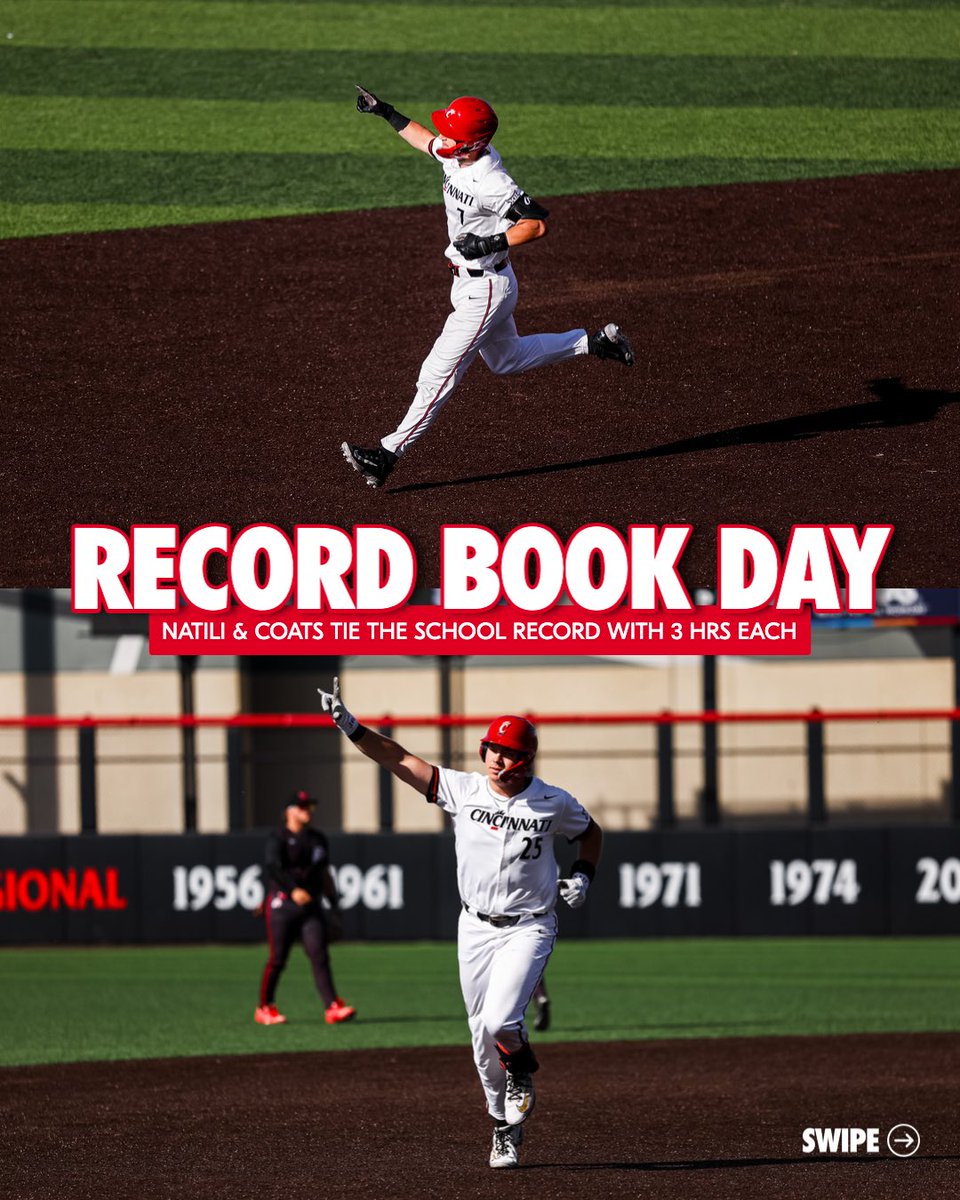 GoBEARCATS's tweet photo. Six home runs. Two Bearcats. 🤯

@GoBearcatsBASE goes for the sweep Sunday at 1 PM https://t.co/i8UT1GVbPH