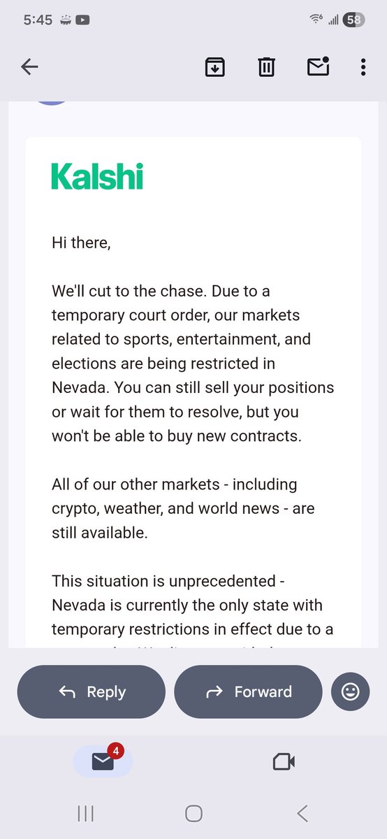 PotterVegas's tweet photo. Kalshi is f'd... apparently 'prediction' markets are 'gambling' https://t.co/KC8NTKsqq1