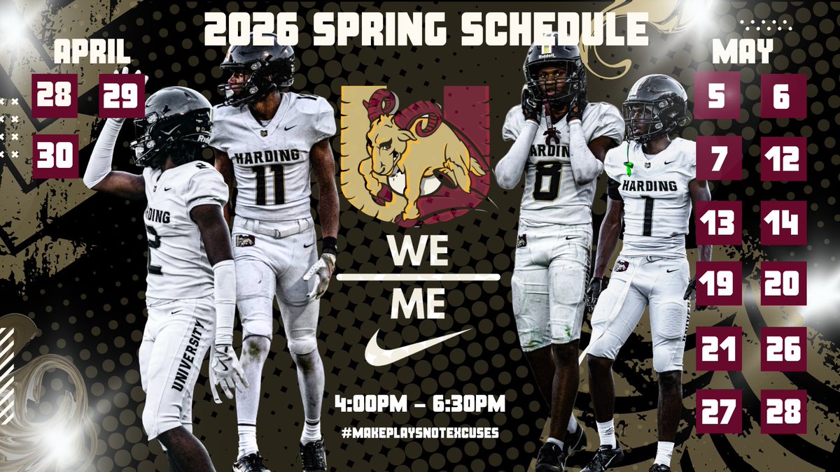 HardingU_FB's tweet photo. Spring 2026 Schedule ‼️ https://t.co/elOcHQQ6LH
