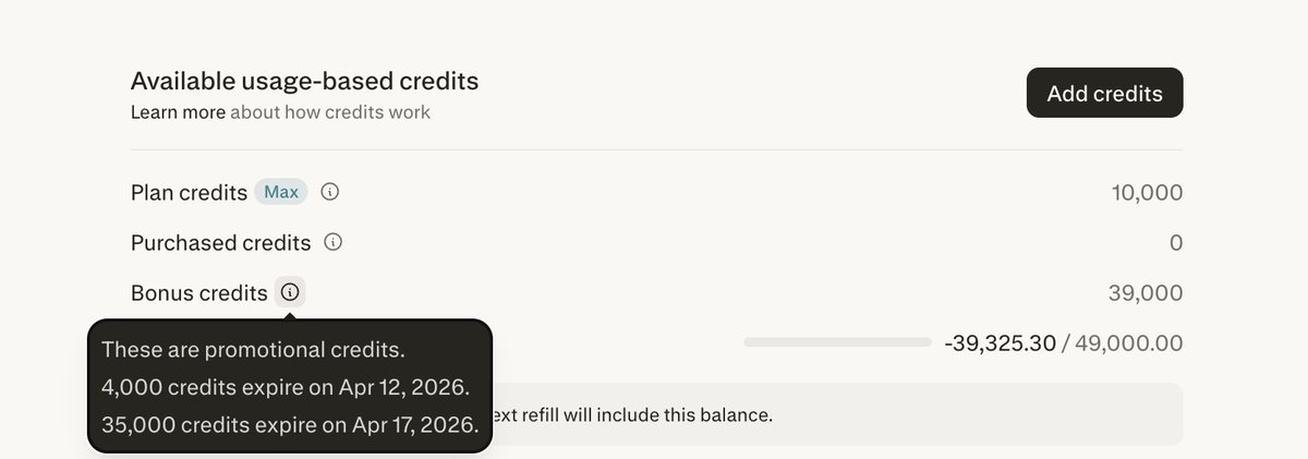 chitownredwing's tweet photo. @perplexity_ai 

After upgrading from Pro to Max, I used 49,000 credits (10,000 subscription+39,000 bonus). Today I was supposed to reload 10,000 credits for a new month... Instead I'm -39,000 credits. Absolutely ridiculous... Please resolve this for me bc the support bot can't https://t.co/KsYghPisxV