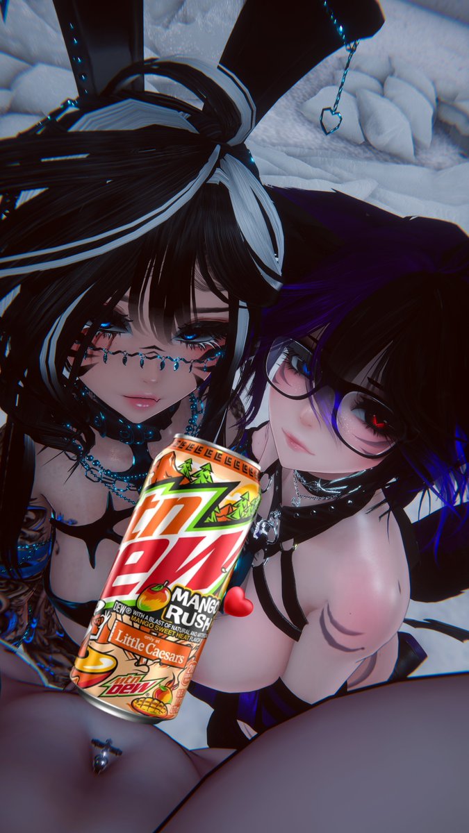 RinInABox_'s tweet photo. Just a sip right~? 
w/ @SageKeR0  @OutcastFoxx 
💙Link below ↓ https://t.co/jE0KlDomXr