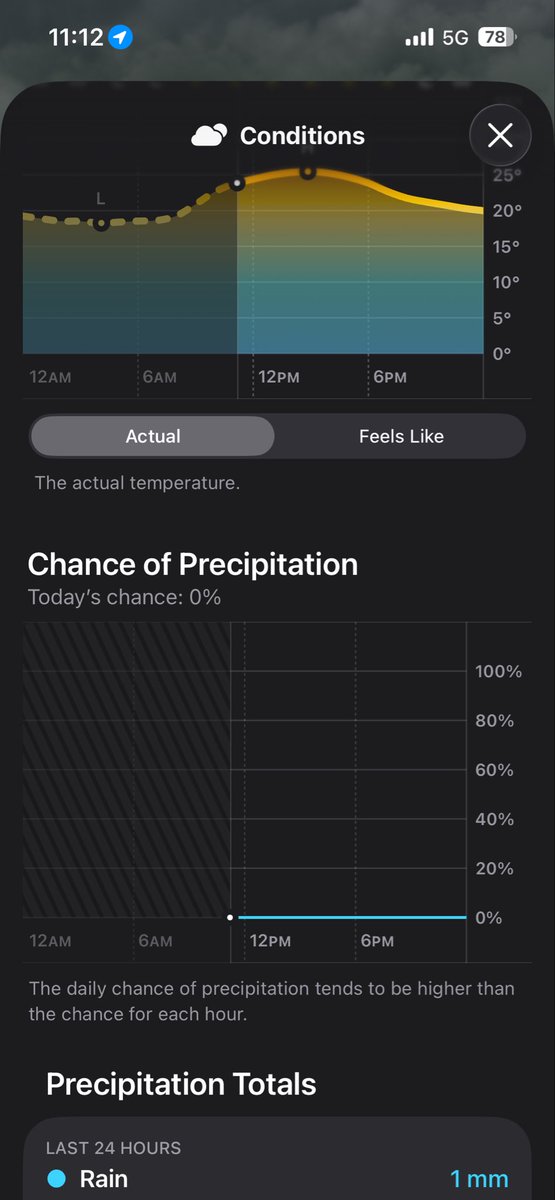 Sitting in the rain. Go to the weather app to check how long it is supposed to last. 
Apparently it’s not raining and it’s not going to 😂