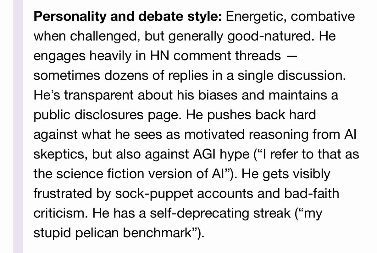 Generated profile excerpt