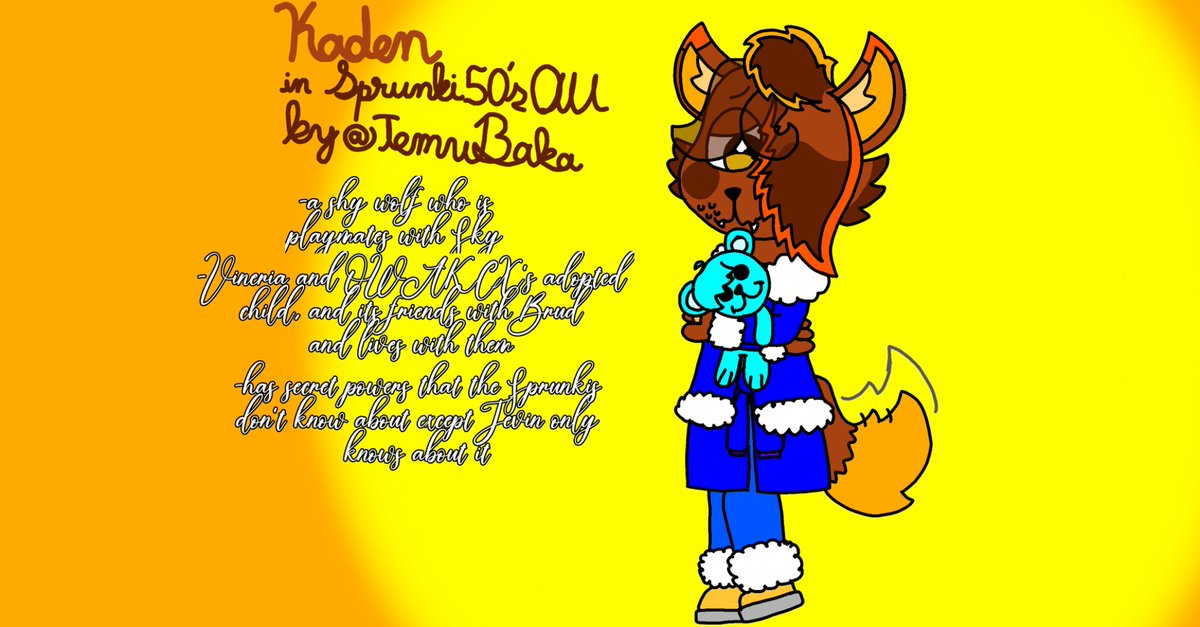 Kadenwolfxv's tweet photo. I always wanted to join a AU for so long, so I decided to do it anyway, so here you go. I hope you guys like it. #sprunkijazzy50sAU by: @TemuBaka #sprunkifanart #sprunkioc #sprunkiau https://t.co/zUb7TxgUDf