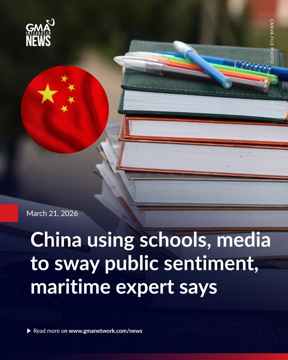 A maritime security expert warned on Saturday that China is allegedly using media and educational institutions to influence public sentiment in the Philippines.

According to a 24 Oras Weekend report by Vonne Aquino on Saturday, analyst Ray Powell cited investigations into the