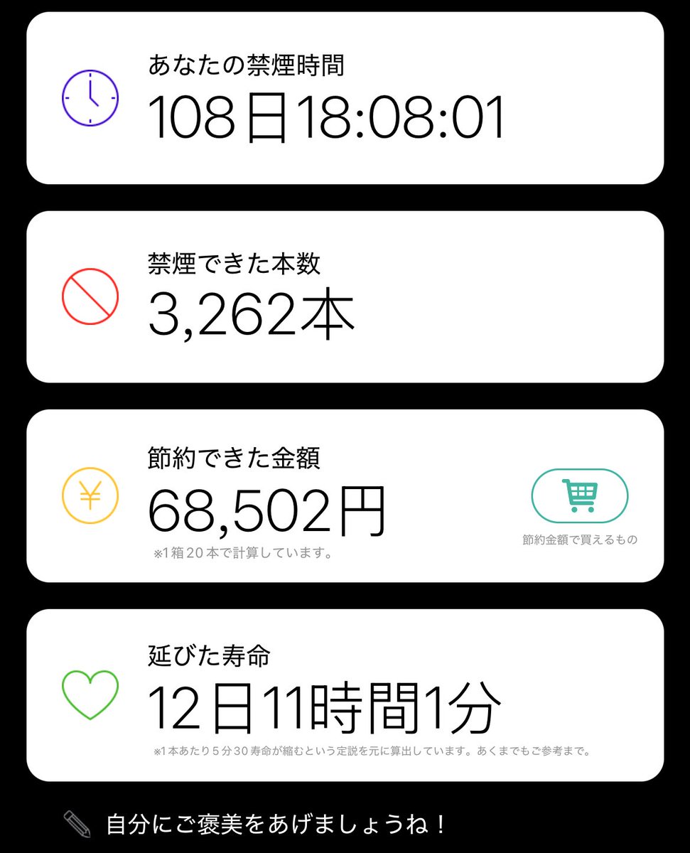 今週トラブルに見舞わられて寝不足にも関わらず禁煙できてるのえらいから褒めて