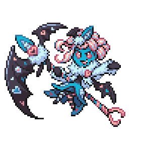 PinkPalkia's tweet photo. Swoobat x Meloetta made by me. Wanted punk teenage vibes, almost made a pole dancing succubus but it's against the IF sprite rules. Experimented with color.

#pokemon #pixelart #meloetta https://t.co/DwEnaVs2hx