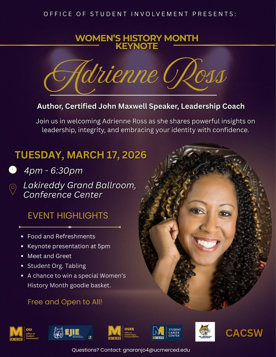 AdrienneRossCom's tweet photo. Returned last night from California from keynoting this event at the University of California, Merced (UC Merced). An honor! Stayed a few days longer &amp; visited Alcatraz, saw the Golden Gate Bridge, ate all kinds of food--staying in 3 cities/hotels in 4 nights! https://t.co/r6xKX8Rs9Z