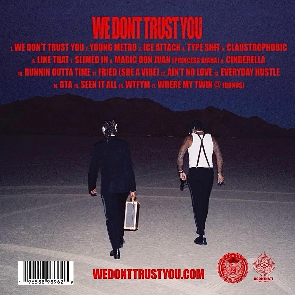 2 years ago today, Future &amp; Metro Boomin dropped 'WE DON'T TRUST YOU'‼️💿

Which tracks do y'all still have in rotation⁉️🤔