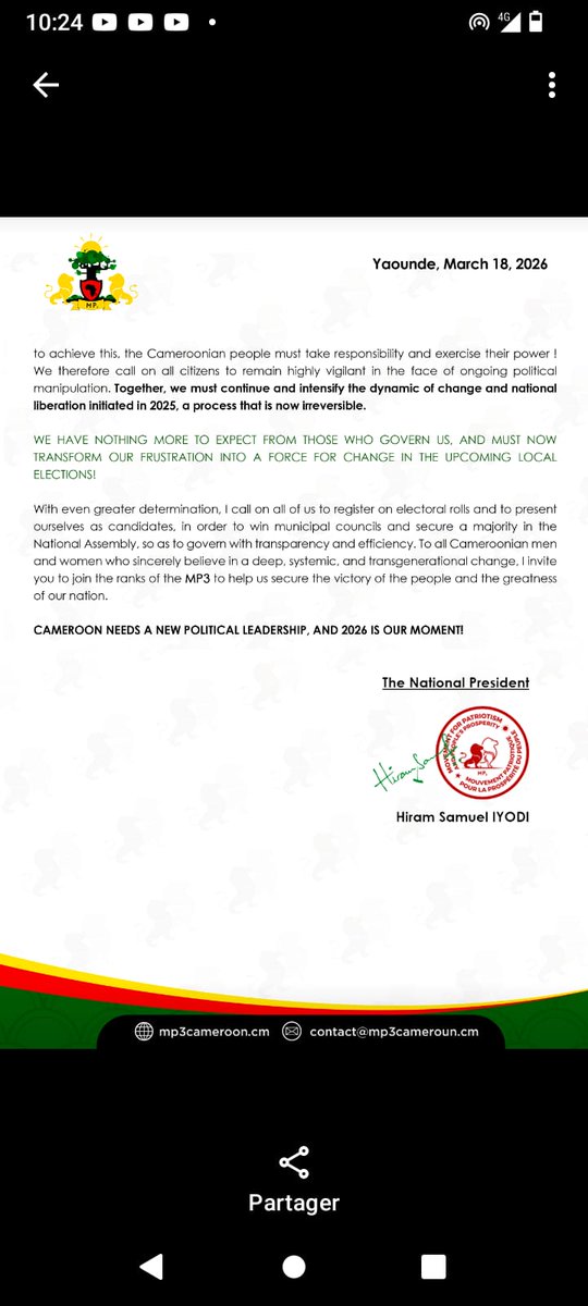 MP3 Cameroon tweet media