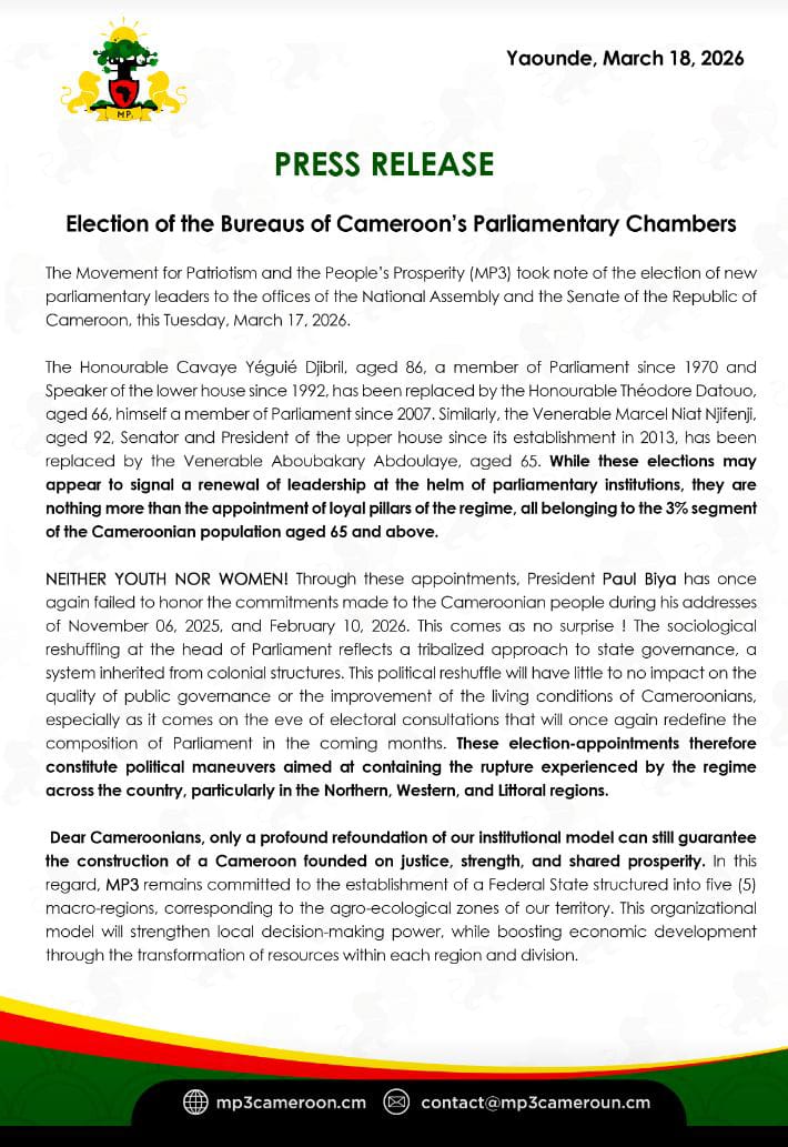 MP3 Cameroon tweet media