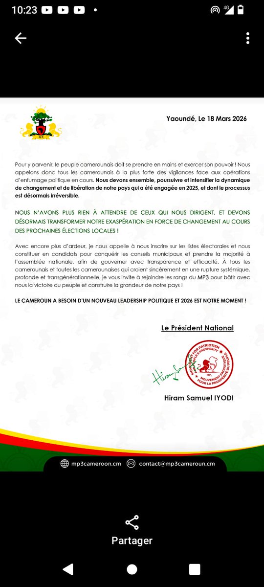 MP3 Cameroon tweet media