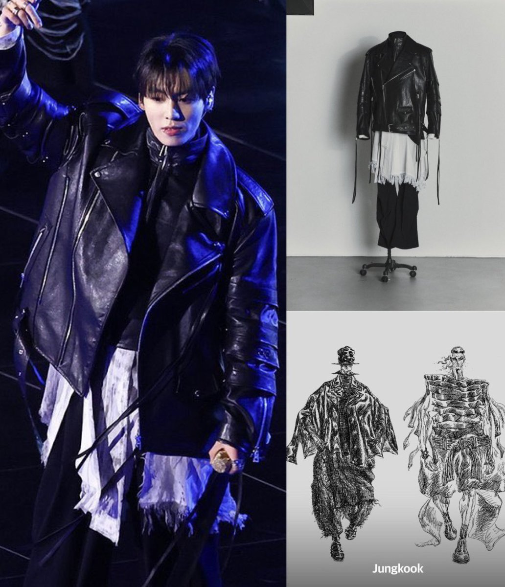 WWD ลงบทความเจาะลึกเบื้องหลังการสร้างสรรค์ชุดสำหรับโชว์คัมแบค ‘Arirang’ ของ BTS กับดีไซเนอร์ Jay Songzio ✨ 

สำหรับ ‘จองกุก' ที่มีภาพลักษณ์ที่คล่องแคล่วทรงพลัง เราจึงนิยามเขาว่าเป็น ‘นักรบแนวหน้า (vanguard)’ 

ทั้งนี้ Jay Songzio ได้มีการปรับเปลี่ยนชุดของจองกุกแบบกระชั้นชิด:
