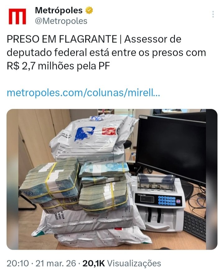 Assessor do deputado Vinicius Carvalho (PL-SP). O PL não falha, se gritar Pega Ladrão 👀