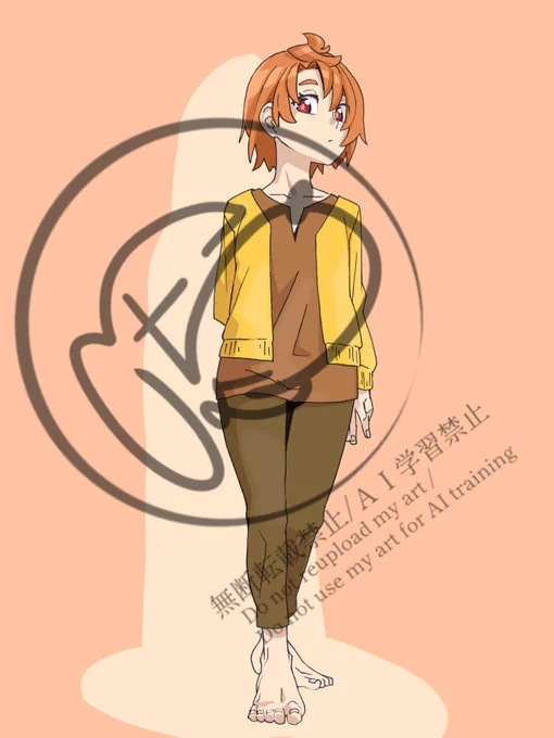 #Skeb 納品しました。 冬服のちゃん。