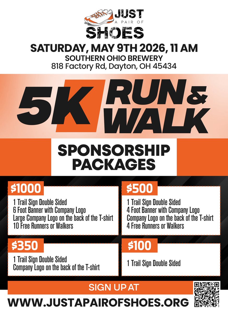 Shoesforsuccess's tweet photo. 👟 5K Sponsorship Opportunity

We’re looking for sponsors for our upcoming 5K!

This event helps us provide brand new shoes to kids in our community giving them confidence and a sense of belonging.

Message us for more details! https://t.co/VIyZuPFqks