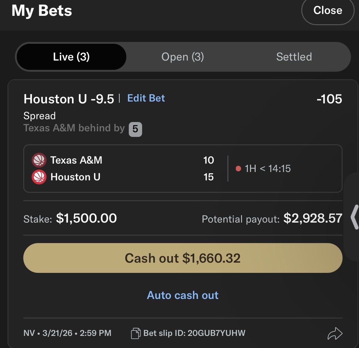 Absolute blood bath against the AGS. This will fund my dinner at <a href="/carbone/">Cedric Carbone 🚀</a> tonight