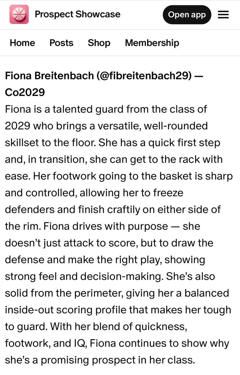 FiBreitenbach29's tweet photo. Thank you @ProspectShowcse for the write-up from today at the Shamrock Classic in Westfield, IN! Grateful for the notice. Excited for this season with my  @IBCWBB_15uS40S teammates and coaches!
@NortheasternGBB @IBCWBB https://t.co/DMFCLO4kS1