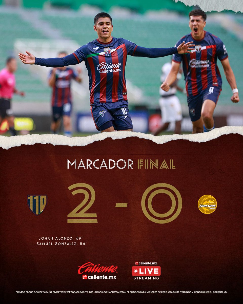 Marcador final: #PotrosDeHierro 🐎 2️⃣ 🆚  Dorados 0️⃣ partido de Jornada 11 del Clausura 2026.

#SerAtlante
#SerDeHierro