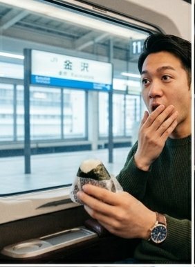 Head826666's tweet photo. 金沢着いておにぎり広げた瞬間「なんじゃこりゃ」顔最高すぎる😂🍙😱 グランクラスでアテンダント来て軽食ドリンク飲み放題とか…おにぎり2個が逆に高級感出てる草🔥 料金いくらだった？教えて！！💺✨ https://t.co/YbvgplDHhO