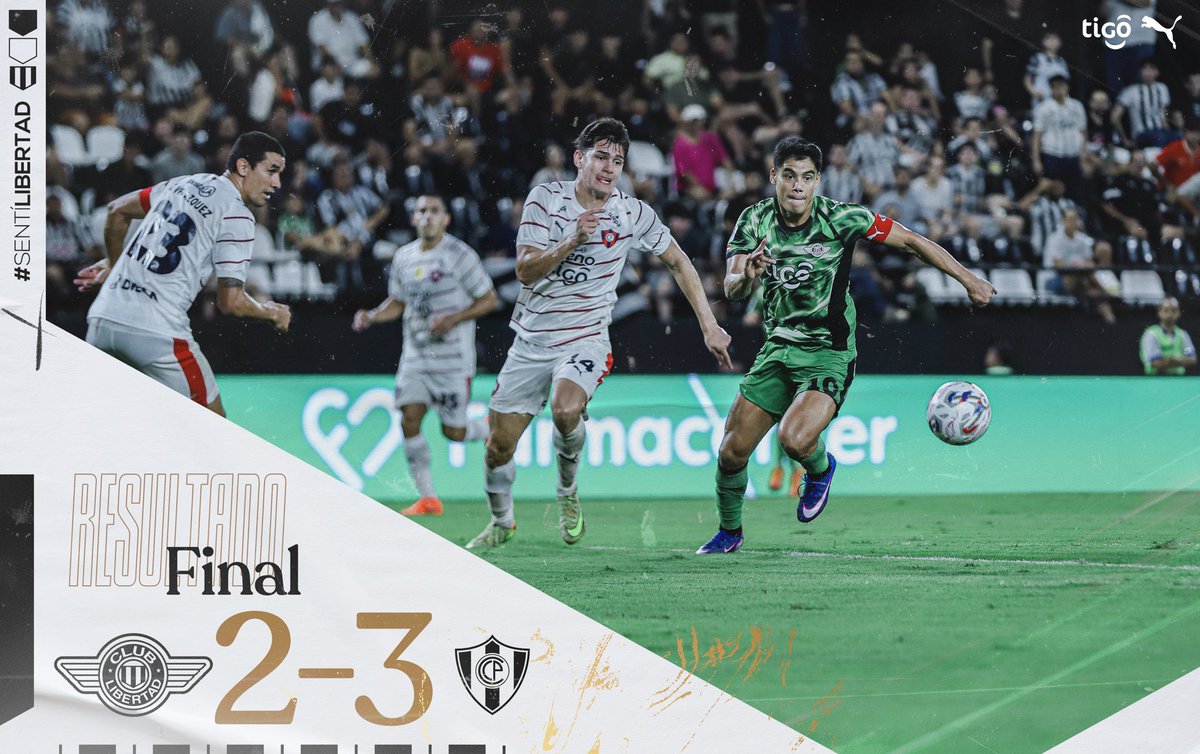 Libertad_Guma's tweet photo. ➡️ FECHA 12 || TORNEO APERTURA

🕥 ¡Final de encuentro!

#LIBERTAD 2-3 Cerro Porteño

#VamosGUMA https://t.co/FYzWLMjUnw