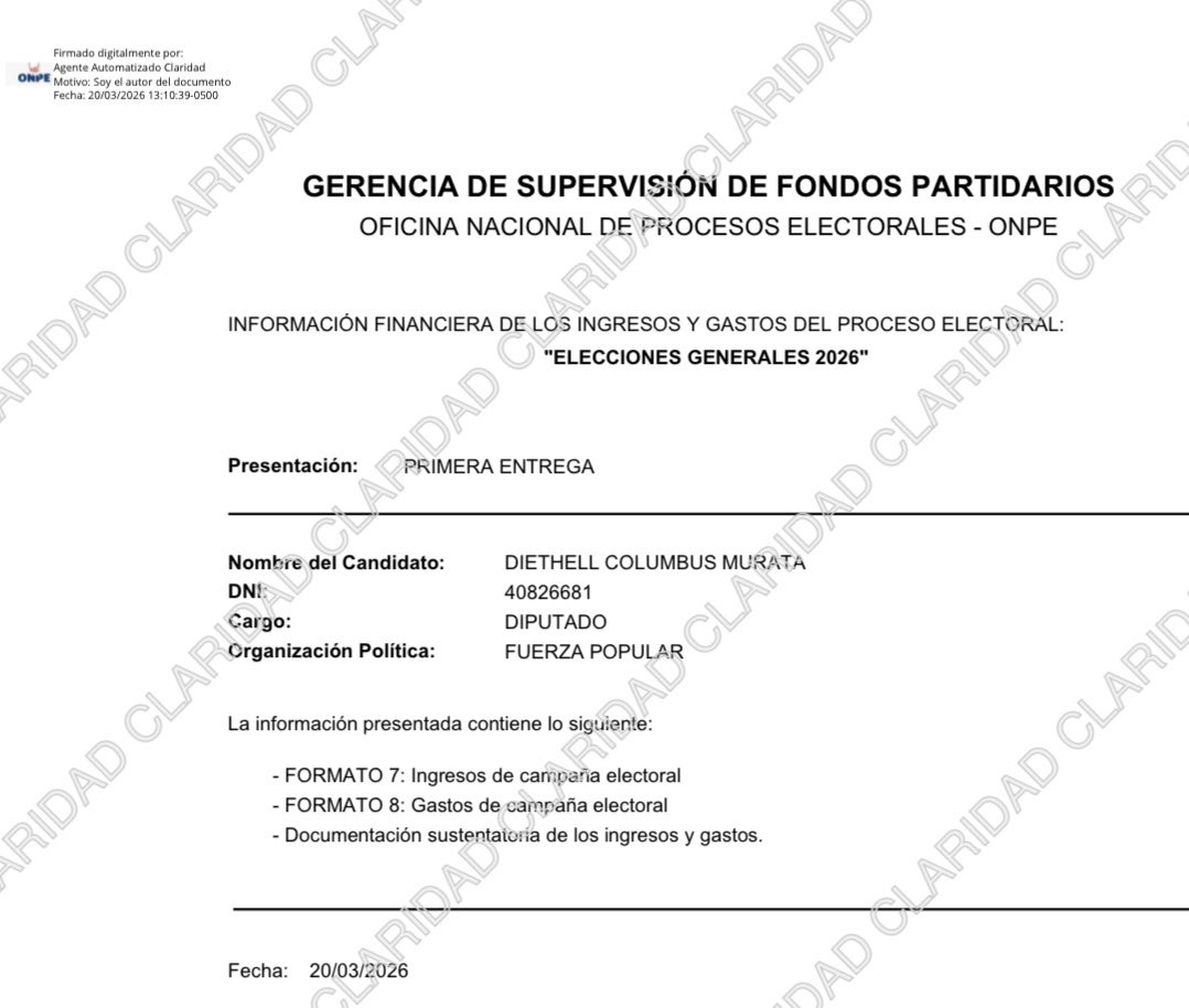 La rendición de cuentas no puede postergarse ¿no creen?
Por eso ayer presentamos nuestro informe de ingresos y gastos de campaña. 
La <a href="/ONPE_oficial/">ONPE</a> amplió el plazo de rendición de cuenta para “darle una manito” a los que se les pasó la misa de 11. #Orden #Transparencia