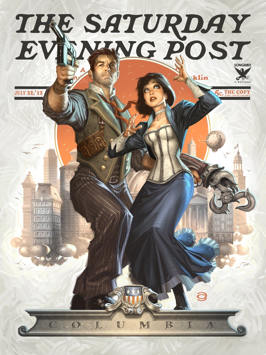 ArtStationHQ_'s tweet photo. 📰 Illustration / BioShock Infinite · "The Saturday Evening... Peril."

— @AlexGarnerArt https://t.co/NE0u723OP1