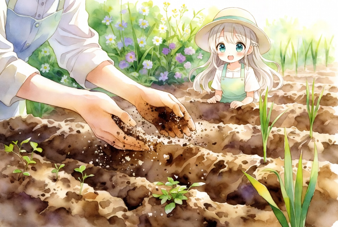 eoaxv's tweet photo. 土と手がつむぐ春の畑時間🌿

手で感じるふかふか✨
元肥をそっと混ぜ込み🌱

畝を立てて水はけよく🌸
さくさく小さな音に耳をすます🪴

雑草の芽も🌾
ぱちぱち土をならす喜び💧

夏に笑顔を運ぶ畑づくり🌞
ぽかぽか陽気とともに春を味わう🍀

✅https://t.co/VWqWrknxGn

#家庭菜園 #春の畑 #土づくり https://t.co/KmfUBt8yyk