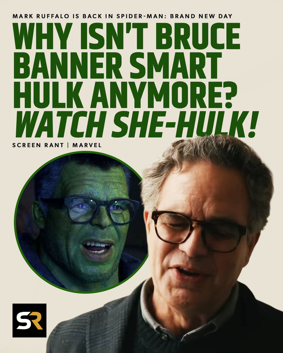 screenrant's tweet image. Bruce Banner has invented a new #Hulk Inhibitor Device. He created a small version that goes over his right hand in #SheHulk: Attorney at Law. Go watch it! 💚  screenrant.com/spiderman-bran…