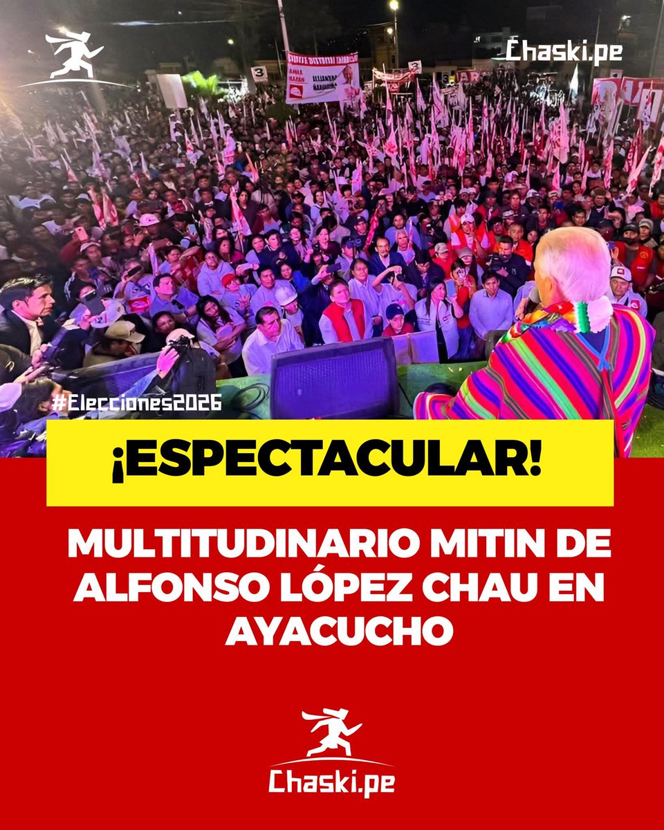 #LoÚltimo | Multitudinario mitin de Alfonso López Chau en Ayacucho

El candidato presidencial Alfonso López Chau protagonizó un multitudinario mitin en la ciudad de Ayacucho, donde cientos de ciudadanos se congregaron en la plazoleta María Parado de Bellido para escuchar su mens